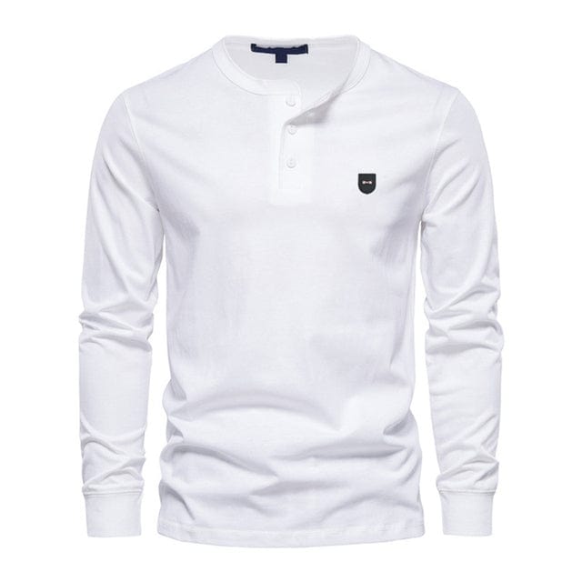 Men's Classic Long Sleeve Business Leisure T-Shirt European Park Design