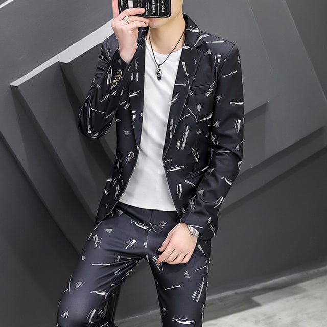 Men's Korean Slim Webbing Suit Jacket, Sizes S-3XL