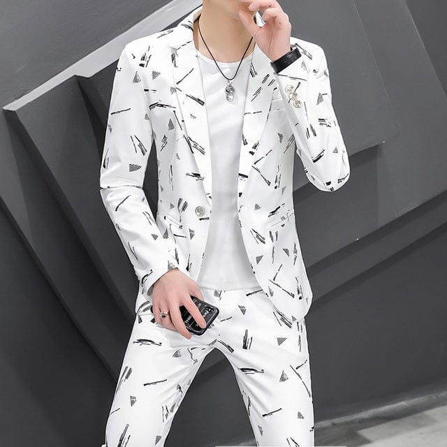 Men's Korean Slim Webbing Suit Jacket, Sizes S-3XL