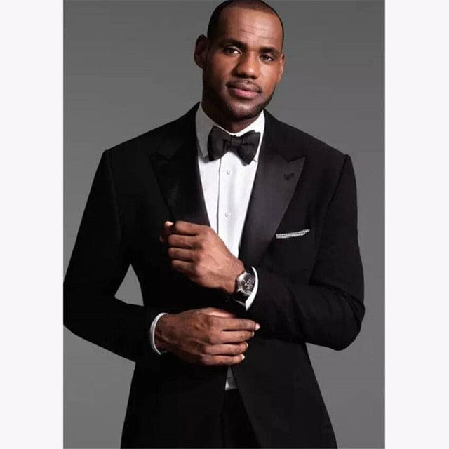 Men's Shiny Silver Grey Peak Lapel Wedding Tuxedo Set