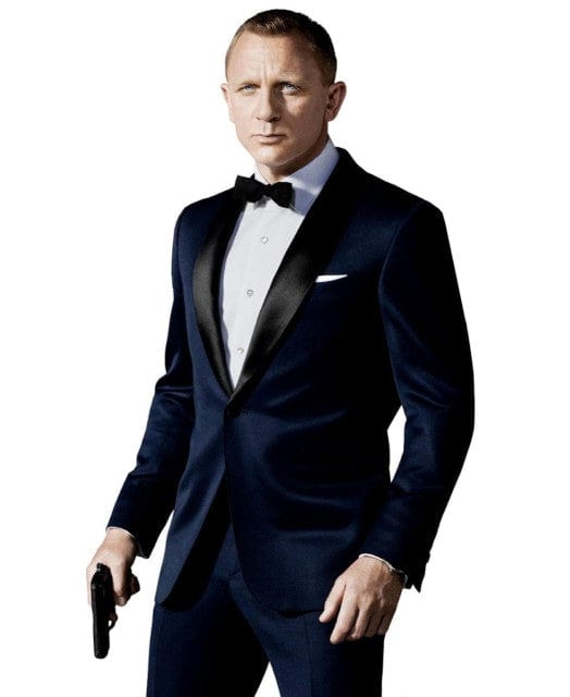 Men's Shiny Silver Grey Peak Lapel Wedding Tuxedo Set