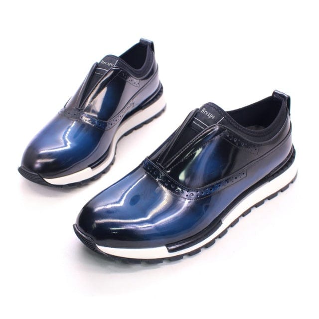 Men's Leather Glossy Non-Slip Casual Sneakers Wedding Dating Shoes