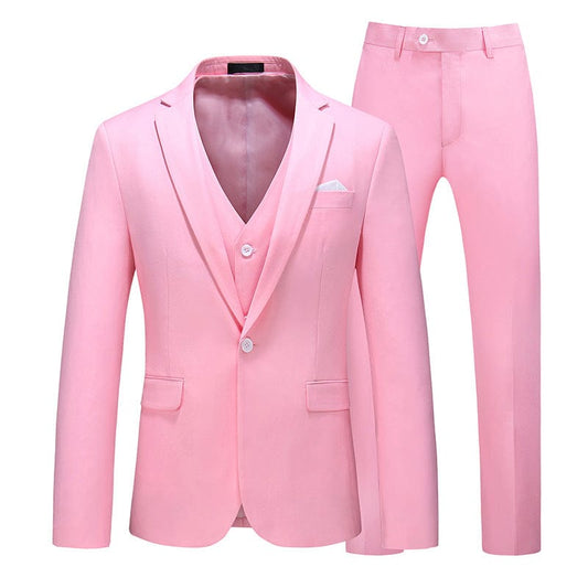 Men's 3-Piece Formal Suit — Slim Fit, 24 Colors, M–6XL