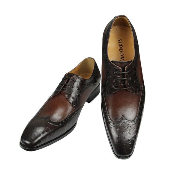 Men's Handmade Brown Oxford Dress Shoes, Wedding and Party Leather
