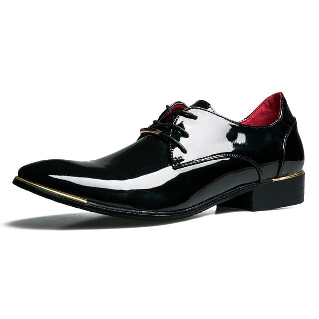 Men's Leather Pointed-Toe Oxford Formal Wedding Shoes