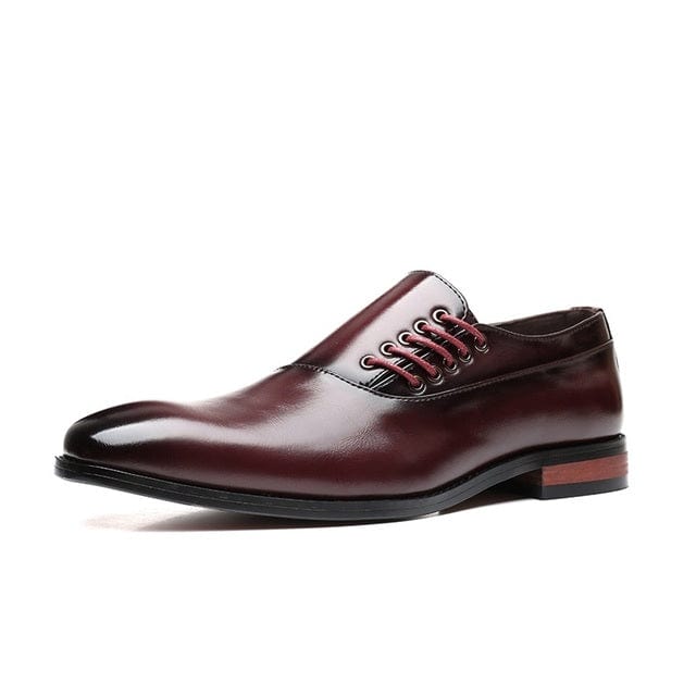 Men's Leather Formal Oxford Dress Shoes, Lace-Up Wedding Loafers