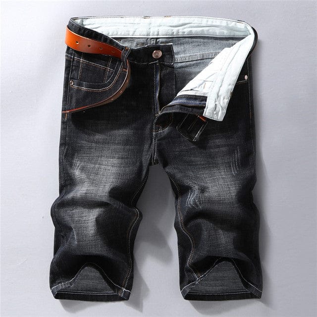 Men's Slim Fit Thin Elastic Denim Shorts