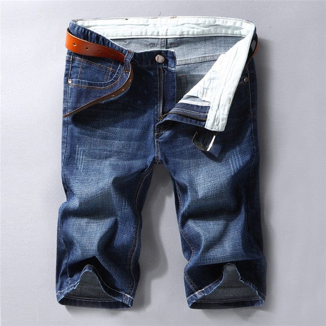 Men's Slim Fit Thin Elastic Denim Shorts