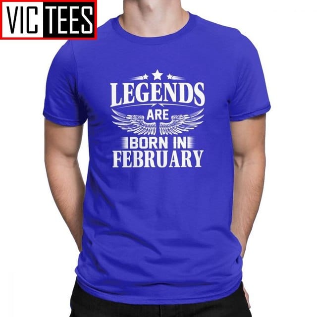 Men's February Birthday Novelty Cotton Crew Neck T-Shirt