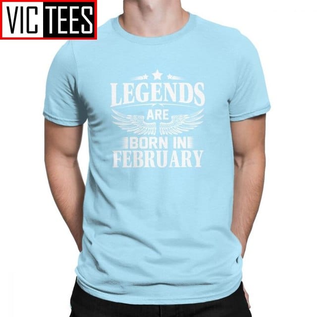 Men's February Birthday Novelty Cotton Crew Neck T-Shirt