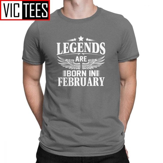 Men's February Birthday Novelty Cotton Crew Neck T-Shirt