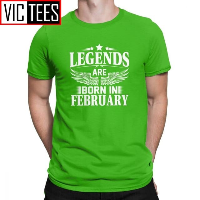 Men's February Birthday Novelty Cotton Crew Neck T-Shirt