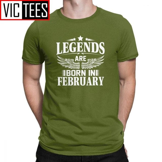 Men's February Birthday Novelty Cotton Crew Neck T-Shirt