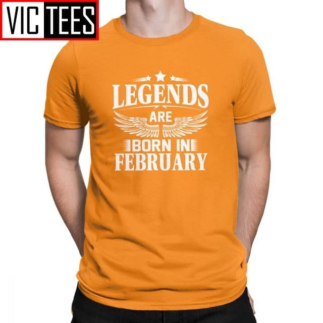 Men's February Birthday Novelty Cotton Crew Neck T-Shirt