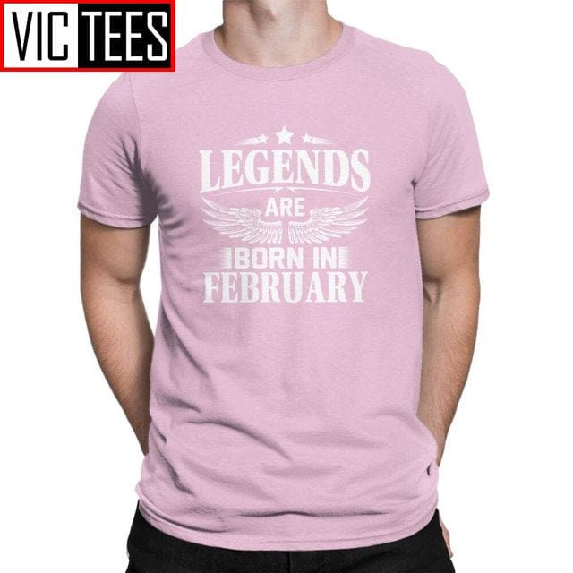 Men's February Birthday Novelty Cotton Crew Neck T-Shirt