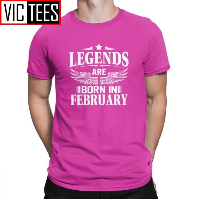 Men's February Birthday Novelty Cotton Crew Neck T-Shirt