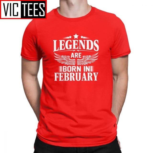 Men's February Birthday Novelty Cotton Crew Neck T-Shirt