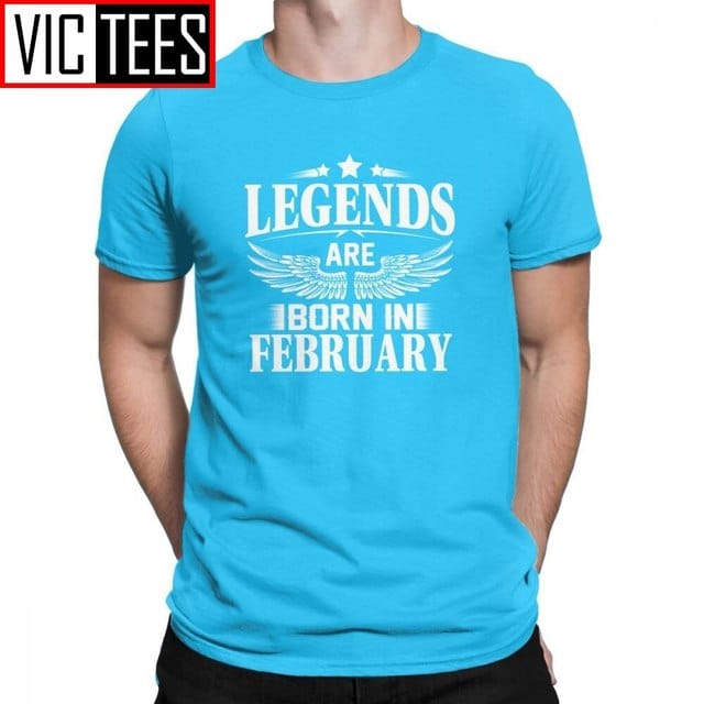 Men's February Birthday Novelty Cotton Crew Neck T-Shirt
