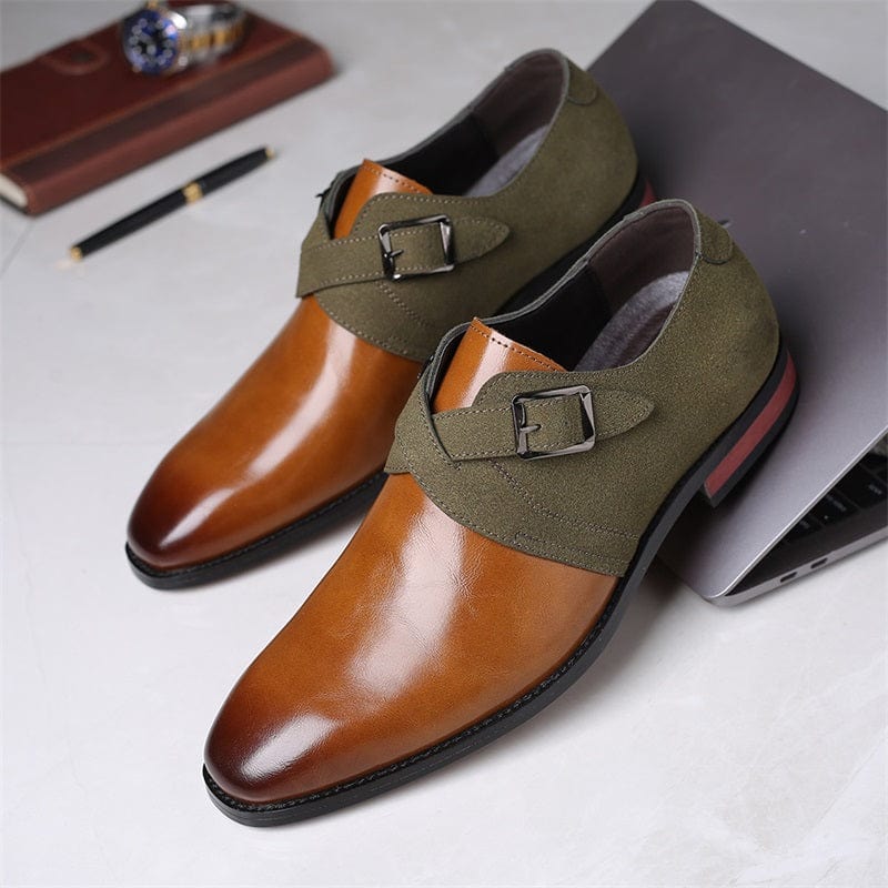 Men's Leather Pointed Oxford Dress Shoes Wedding Formal Comfortable