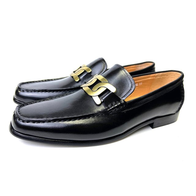Men's Black Horsebit Slip-On Leather Loafers Wedding Office Shoes