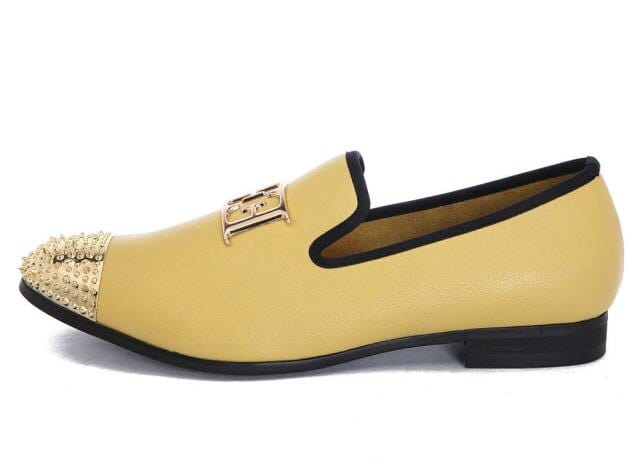 Men's White Gold-Toe Leather Dress Loafers